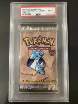 1999 Pokemon Fossil Unlimited -Narrow Margins Lapras PSA 8 Near Mint - Mint!!!!! - Image 1
