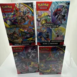 Pokemon TCG Destined Rivals, Mega Evolution Booster Bundle Lot Of 4 New Sealed - Image 1