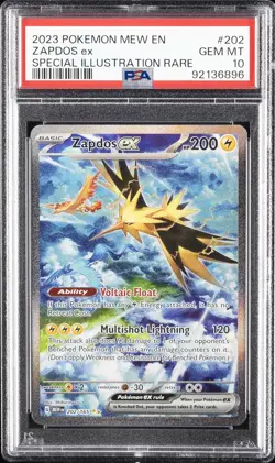 2023 POKEMON MEW EN-151 SPECIAL ILLUSTRATION RARE #202 ZAPDOS EX PSA 10 - Image 1