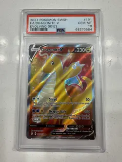 2021 Dragonite V #191 Evolving Skies PSA 10 Pokemon Card - Image 1