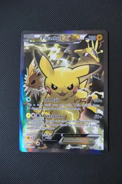 Pokemon TCG Pikachu EX XY124 Holo Black Star Promo 2016 Generations Card - Image 1