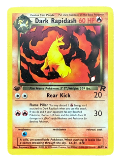 Dark Rapidash 44/82 Pokemon Stage1 Team Rocket Regular NM HP 60 1st Edition Card - Image 1