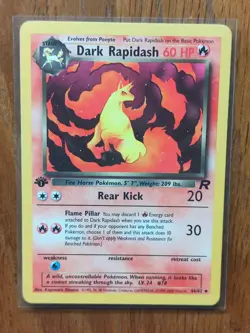 Pokemon TCG Dark Rapidash 44/82 - 1st Edition Team Rocket Uncommon Card M/NM - Image 1