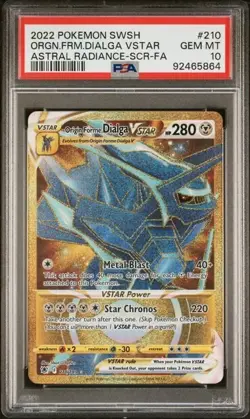 Pokemon TCG Origin Forme Dialga VSTAR Gold Astral Radiance 210 PSA 10 GEM - Image 1