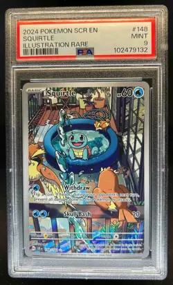 2024 Pokemon SV Stellar Crown SCR EN Squirtle #148/142 PSA 9 - Image 1