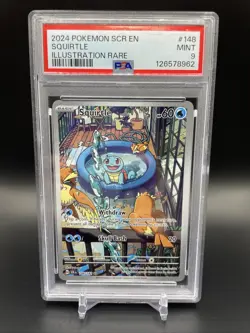 2024 POKEMON SCR EN-STELLAR CROWN ILLUSTRATION RARE #148 SQUIRTLE PSA 9 - Image 1
