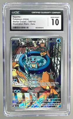 6022005012 Squirtle 2024 Pokemon SV Stellar Crown - SCR EN #148 CGC 10 - Image 1