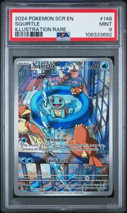 2024 POKEMON SCR EN-STELLAR CROWN ILLUSTRATION RARE #148 SQUIRTLE PSA 9 - Image 1