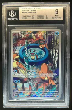 2024 Pokemon SV Stellar Crown SCR EN Squirtle #148/142 BGS 9 - Image 1
