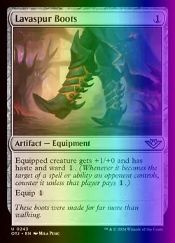 MTG Lavaspur Boots (243/441) Outlaws of Thunder Junction LP FOIL - Image 1