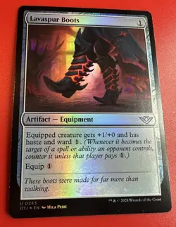 Lavaspur Boots FOIL - Outlaws of Thunder Junction - Brand New MTG NM - Image 1