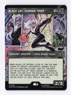 Black Cat, Cunning Thief (Borderless) (Foil) 0222 MTG Marvel's Spider-Man (SPM) - Image 1