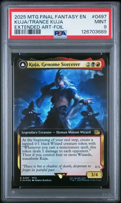 2025 MTG FINAL FANTASY KUJA, GENOME SORCERER/TRANCE KUJA, FATE DEFIED PSA 9 - Image 1