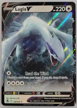 Lugia V 138/195 Pokemon Swsh12: Sword & Shield - Silver Tempest Holo NM - Image 1