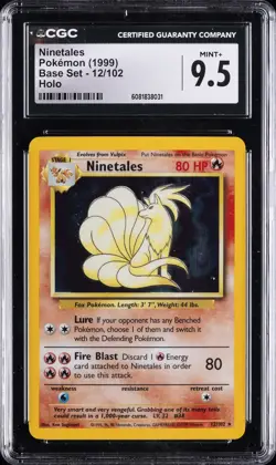 1999 POKEMON BASE SET HOLO #12/102 NINETALES CGC 9.5 - Image 1