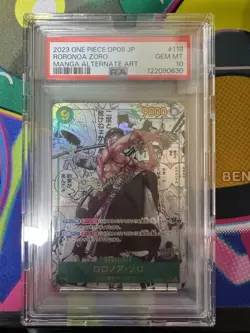 ONE PIECE CARD RORONOA ZORO MANGA ALTERNATE ART CCG OP06-118 PSA 10 JAPANESE - Image 1