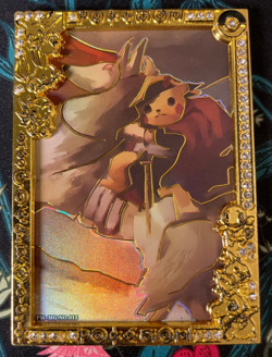 🔥 Gold Frame Pikachu Metal Card 14/18 Non-TCG Pokemon Eif Origin 3.0 MG 013🔥 - Image 1