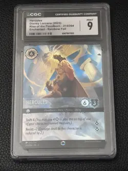 Hercules - Divine Hero (Enchanted) 215/204 Rise of the Floodborn Holo CGC 9 Mint - Image 1