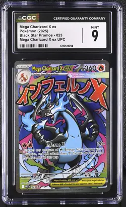 CGC 9 Mega Charizard X ex 023 Ultra Premium Coll. Black Star Promo Pokemon Card - Image 1