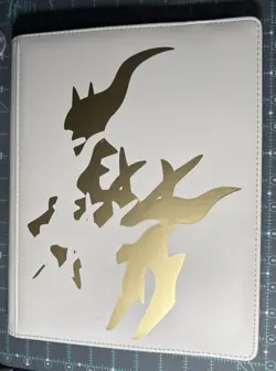 Pokemon Arceus Ultra Pro White Binder with Gold (20) 9 Pocket Page Slightly Used - Image 1