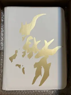 Pokemon Arceus Ultra Pro White Binder with Gold (20) 9 Pocket Page Slightly Used - Image 1