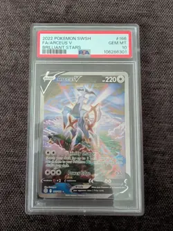 2022 Pokemon SWSH Brilliant Stars Arceus V #166/172 PSA 10 - Image 1