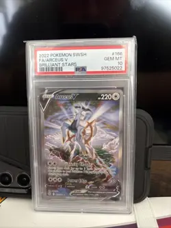 Pokemon TCG Arceus v Full Art Alt 166/172 Swsh09 Brilliant Stars PSA 10 Gem Mint - Image 1