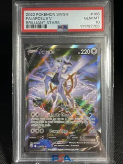 PSA 10 Arceus V Alt Art 166/172 Brilliant Stars Pokemon 2022 - Image 1