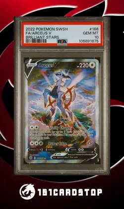 ⭐Pokemon TCG - Arceus V - 166/172 - Ultra Rare - Brilliant Stars - PSA 10⭐ - Image 1
