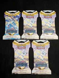 Pokemon TCG: Silver Tempest Sleeved Booster Pack - Factory Sealed Lot of 5 - Image 1