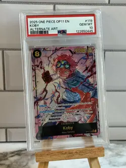 2025 One Piece Koby Alt Art OP11-119 A Fist of Divine Speed Foil PSA 10 - Image 1