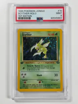 Pokemon Cards Scyther 10/64 1st Edition PSA 9 Jungle WOTC Holo Rare - Image 1