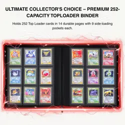 Pokemon Card Binder - Top Loader Binder 9 Pocket Case Holds 252 Cards, PU Top... - Image 3