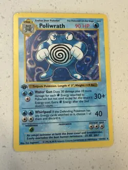 1ST EDITION Poliwrath Holo Foil Rare Base Set 13/102 1999 Pokemon TCG Card - Image 3