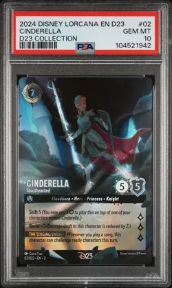 2024 DISNEY LORCANA EN D23-D23 EXPO PROMO #02 CINDERELLA - STOUTHEARTED PSA 10 - Image 1