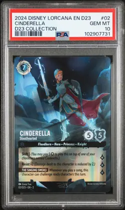 2024 DISNEY LORCANA EN D23-D23 EXPO PROMO #02 CINDERELLA - STOUTHEARTED PSA 10 - Image 1