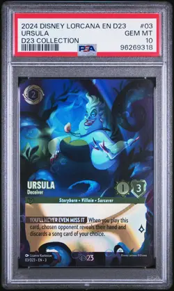 2024 DISNEY LORCANA EN D23-D23 EXPO PROMO D23 COLL #03 URSULA - DECEIVER PSA 10 - Image 1