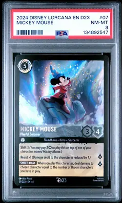 2024 DISNEY LORCANA EN D23-D23 EXPO PROMO MICKEY MOUSE - PLAYFUL SORCERER PSA 8 - Image 1