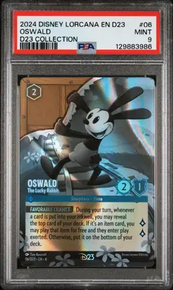 2024 DISNEY LORCANA EN D23-D23 EXPO PROMO #06 OSWALD - THE LUCKY RABBIT PSA 9 - Image 1