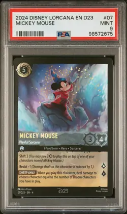 2024 DISNEY LORCANA EN D23-D23 EXPO PROMO MICKEY MOUSE - PLAYFUL SORCERER PSA 9 - Image 1