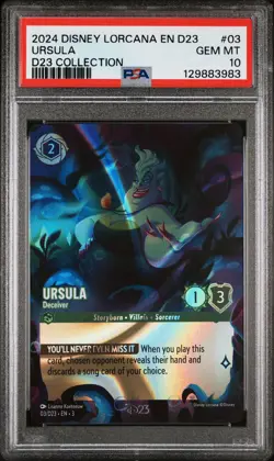 2024 DISNEY LORCANA EN D23-D23 EXPO PROMO D23 COLL #03 URSULA - DECEIVER PSA 10 - Image 1