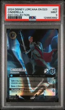 2024 DISNEY LORCANA EN D23-D23 EXPO PROMO #02 CINDERELLA - STOUTHEARTED PSA 9 - Image 1