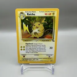Raichu 14/62 Vintage Holographic WOTC Pokemon - Fossil Set - NM - Image 1