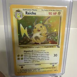 Raichu -14/62 - Pokemon Fossil Unlimited Holo Rare WOTC Vintage NM - Image 3
