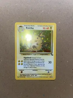 Raichu 14/62 HOLO Rare Fossil Set WOTC Vintage 1999 Pokemon Card NM MINT - Image 2