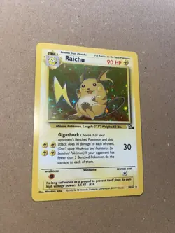 Raichu 14/62 HOLO Rare Fossil Set WOTC Vintage 1999 Pokemon Card NM MINT - Image 3