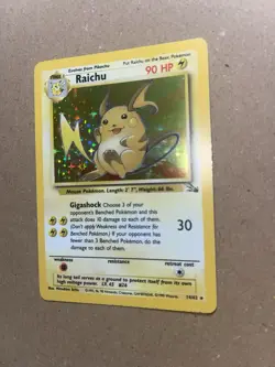 Raichu 14/62 HOLO Rare Fossil Set WOTC Vintage 1999 Pokemon Card NM MINT - Image 4