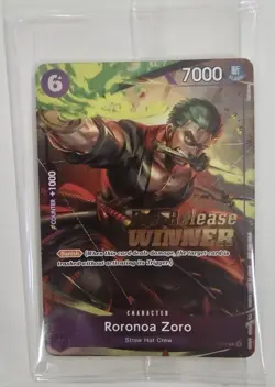 Roronoa Zoro P-045 Pre-Release Winner Stamped OP-06 Promo One Piece *sealed* M+ - Image 1