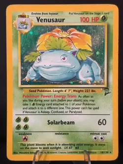 Venusaur Base Set 2 18/130 Holo Unlimited Holo Rare Pokemon TCG Card - Image 1
