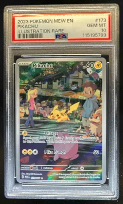 2023 Pokemon SV 151 MEW EN Pikachu #173/165 PSA 10 - Image 1